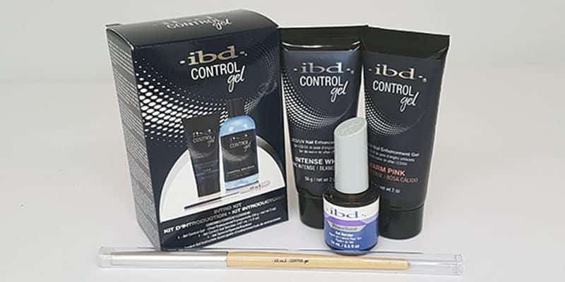 Control Gel Kit contents: the ibd Control Gel introductory kit with Intense White and Warm Pink gels and an application tool